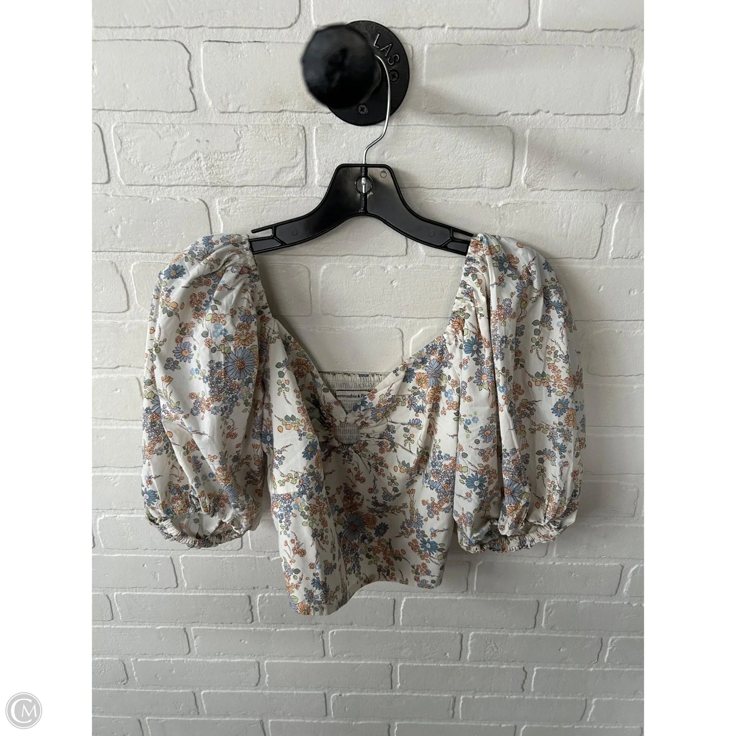 Top Short Sleeve By Abercrombie And Fitch In Blue & Orange, Size: S