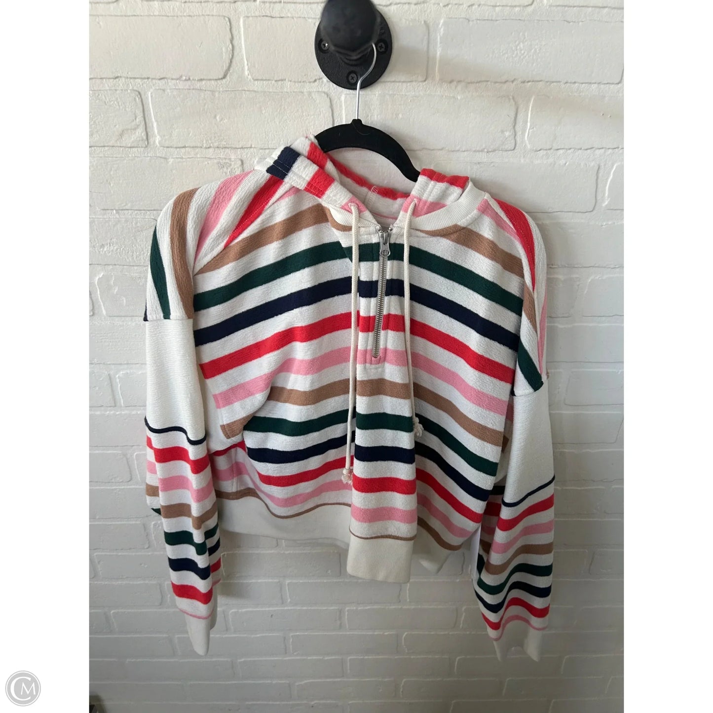 Sweatshirt Hoodie By Aerie In Green & Pink, Size: S