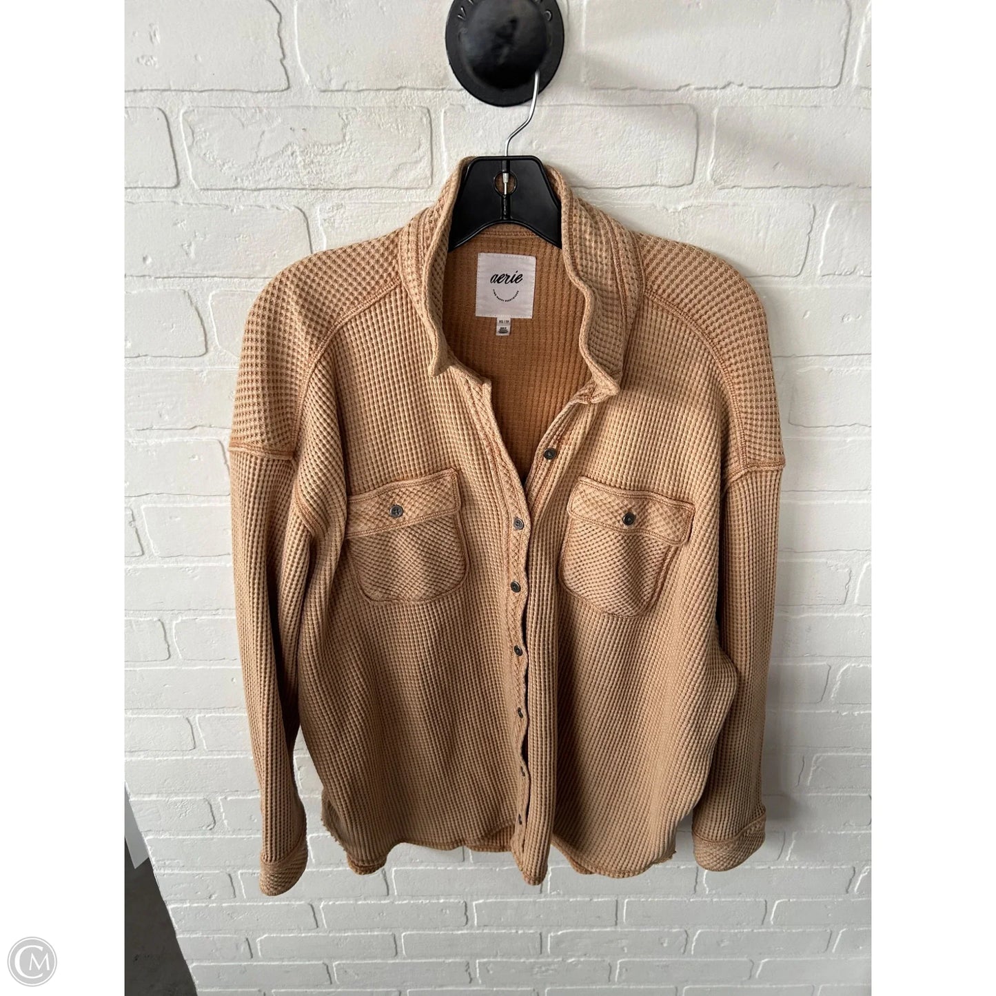 Top Long Sleeve By Aerie In Tan, Size: Xs