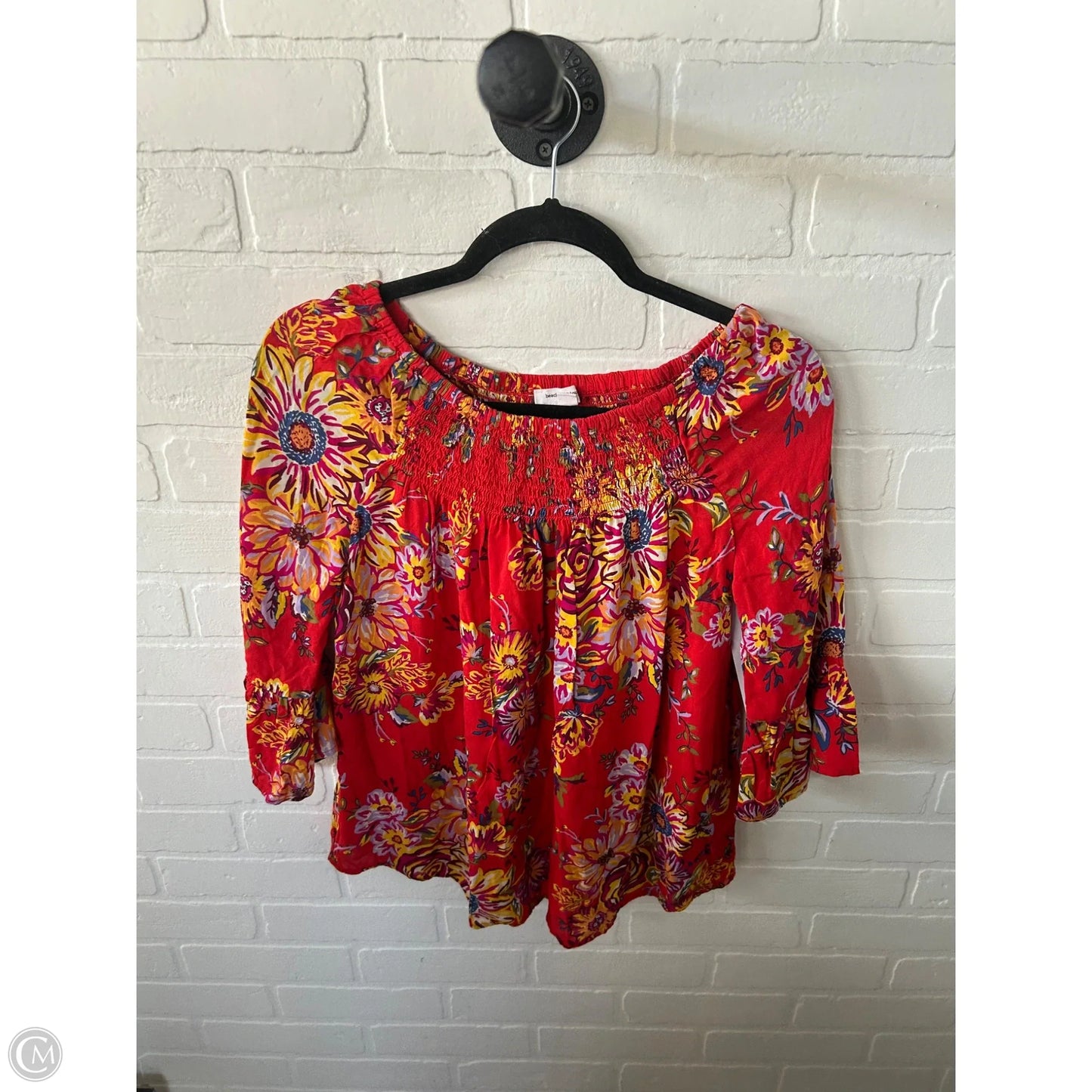 Top 3/4 Sleeve By Sundance In Red & Yellow, Size: Xs