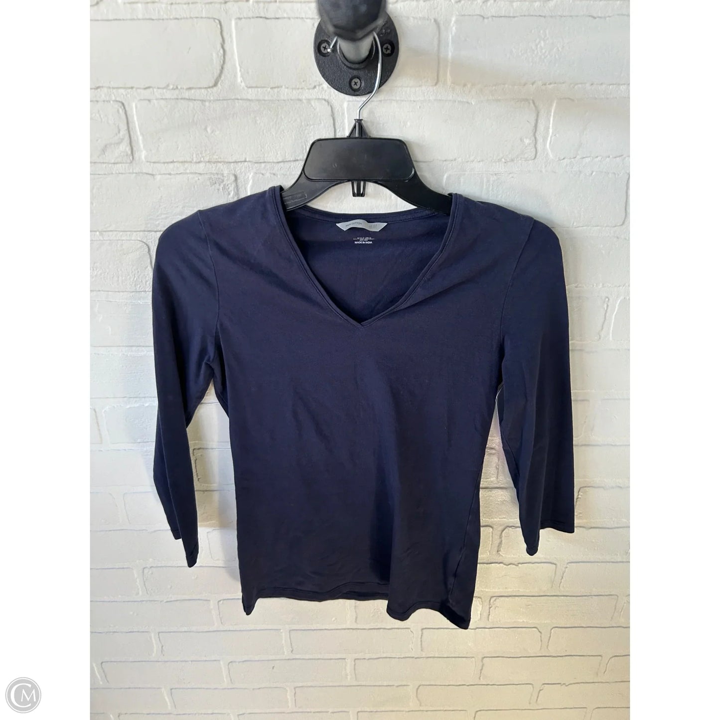 Top 3/4 Sleeve Basic By H&m In Blue, Size: S