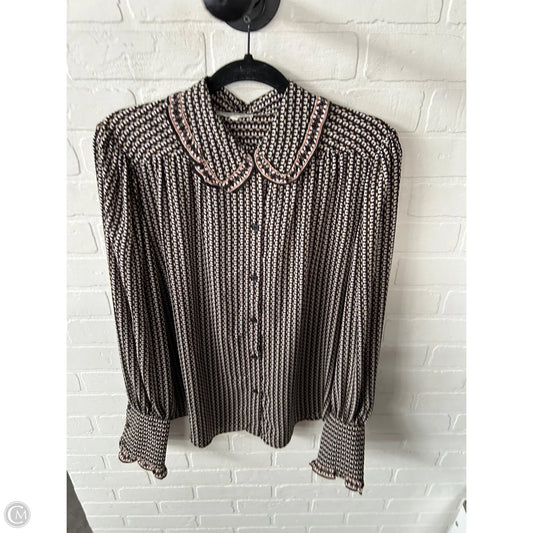 Top Long Sleeve By Max Studio In Black & Brown, Size: L