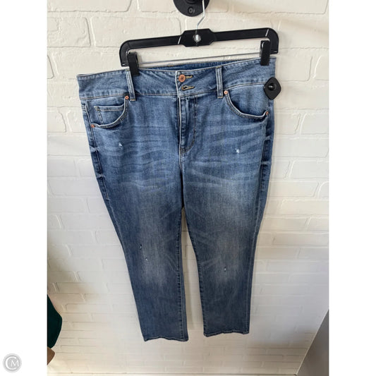 Jeans Straight By Cabi In Blue Denim, Size: 14