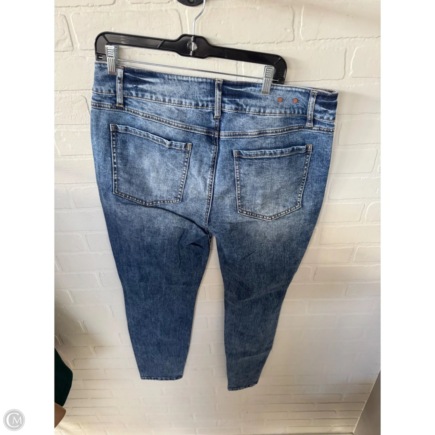 Jeans Skinny By Cabi In Blue Denim, Size: 14