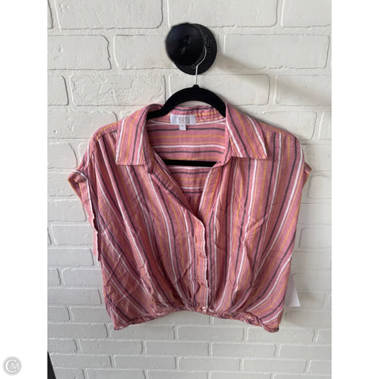 Top Short Sleeve By Kut In Pink & Yellow, Size: L
