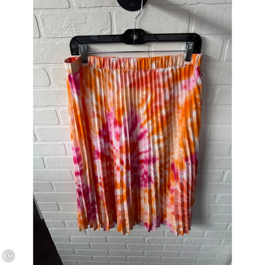 Skirt Midi By Calvin Klein In Orange & Pink, Size: 8