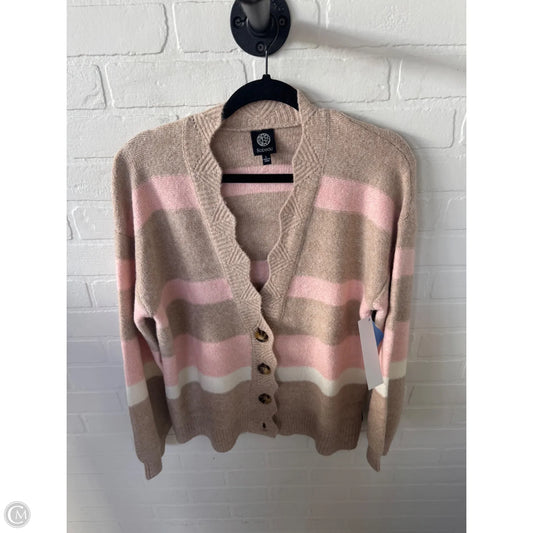 Sweater Cardigan By Bobeau In Pink & Tan, Size: L