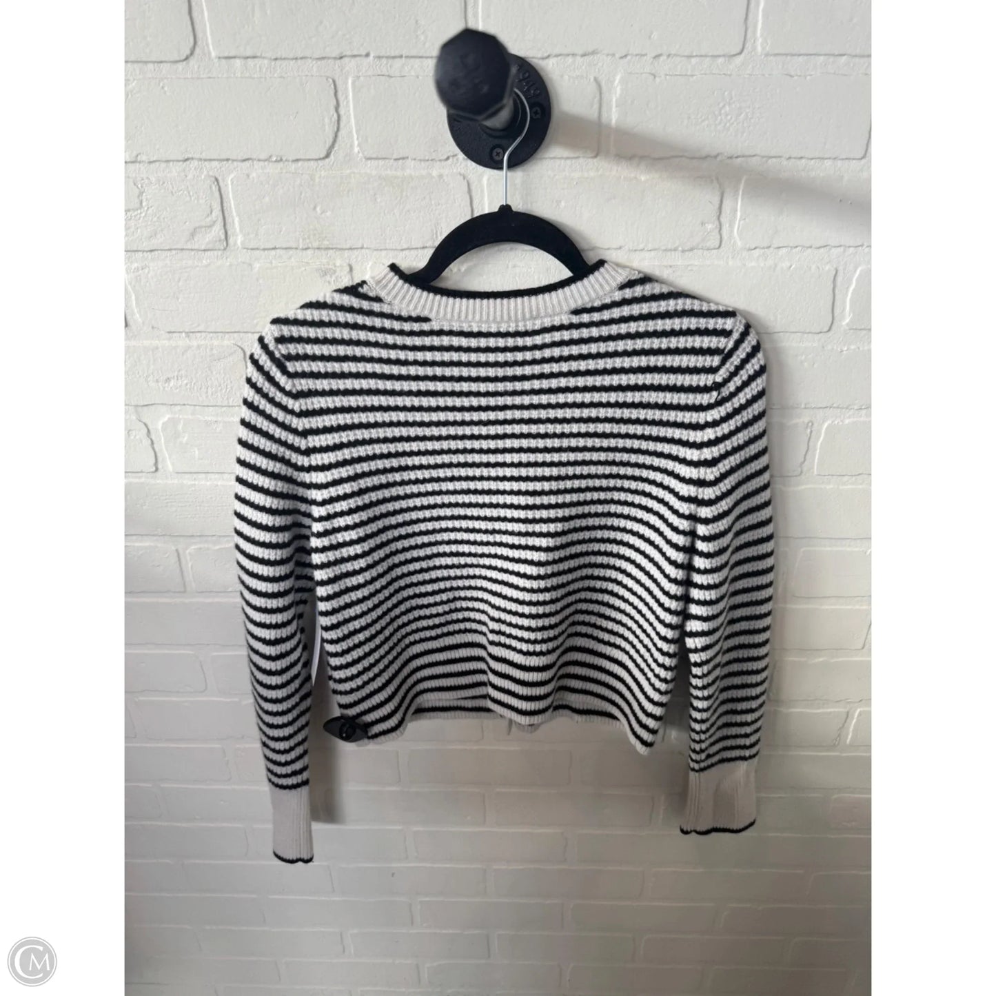 Sweater Cardigan By Madewell In Black & White, Size: M