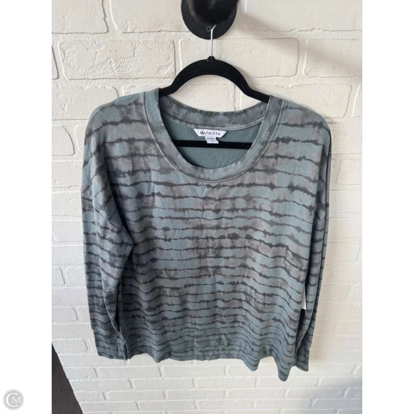 Athletic Sweatshirt Crewneck By Athleta In Blue & Grey, Size: L