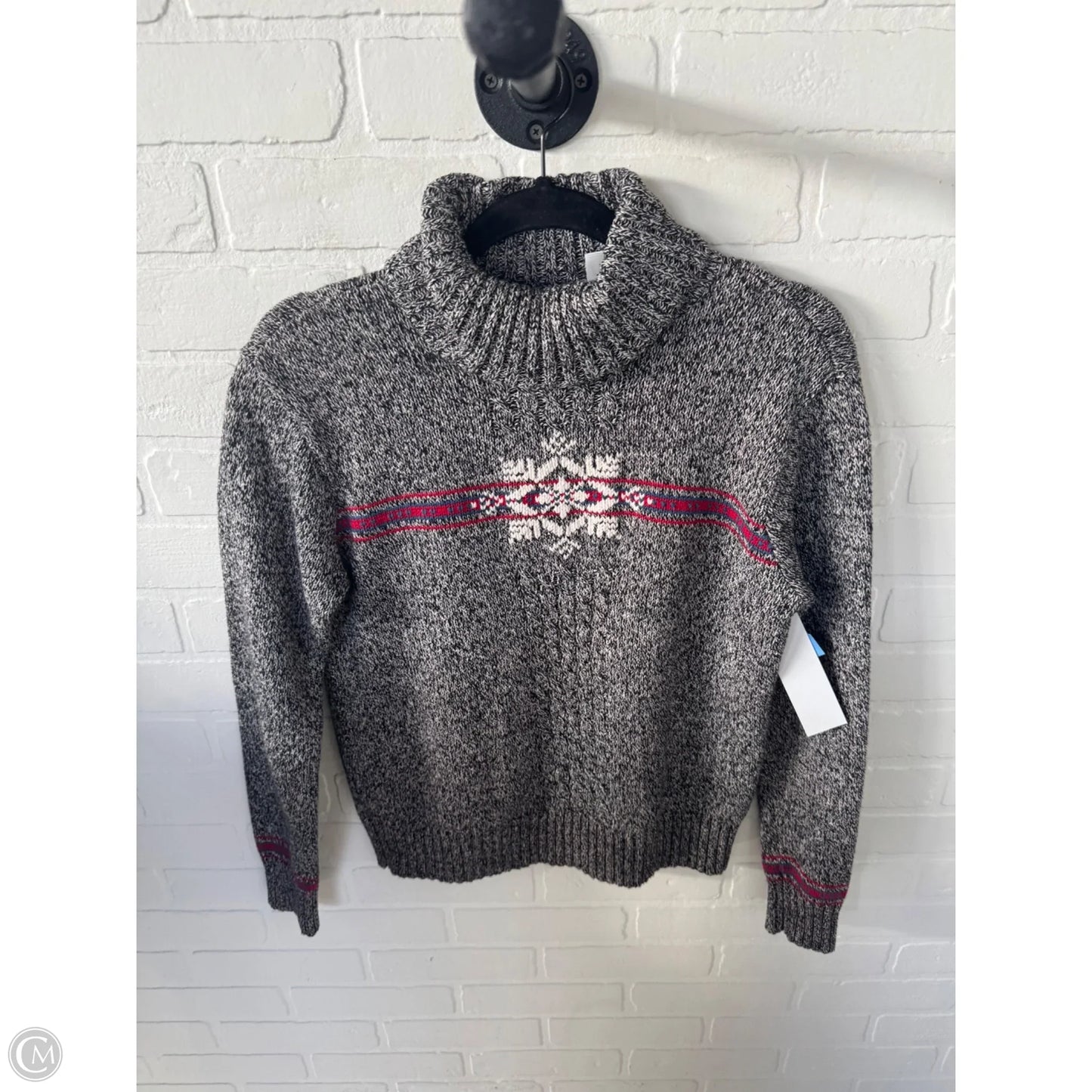 Sweater By Liz Claiborne In Black & Grey, Size: M