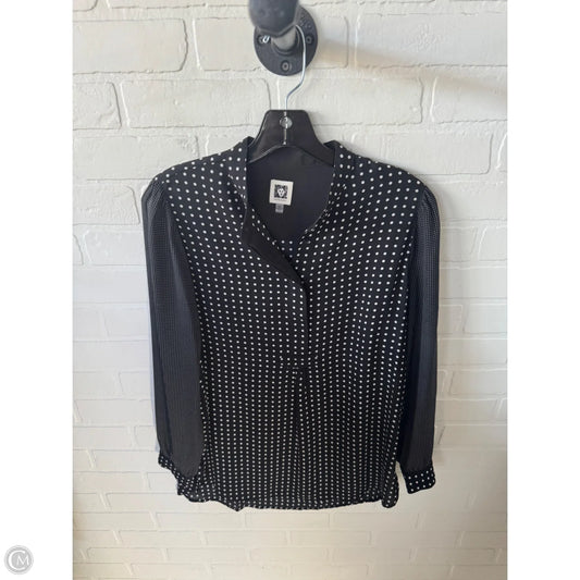 Top Long Sleeve By Anne Klein In Black & White, Size: Mp