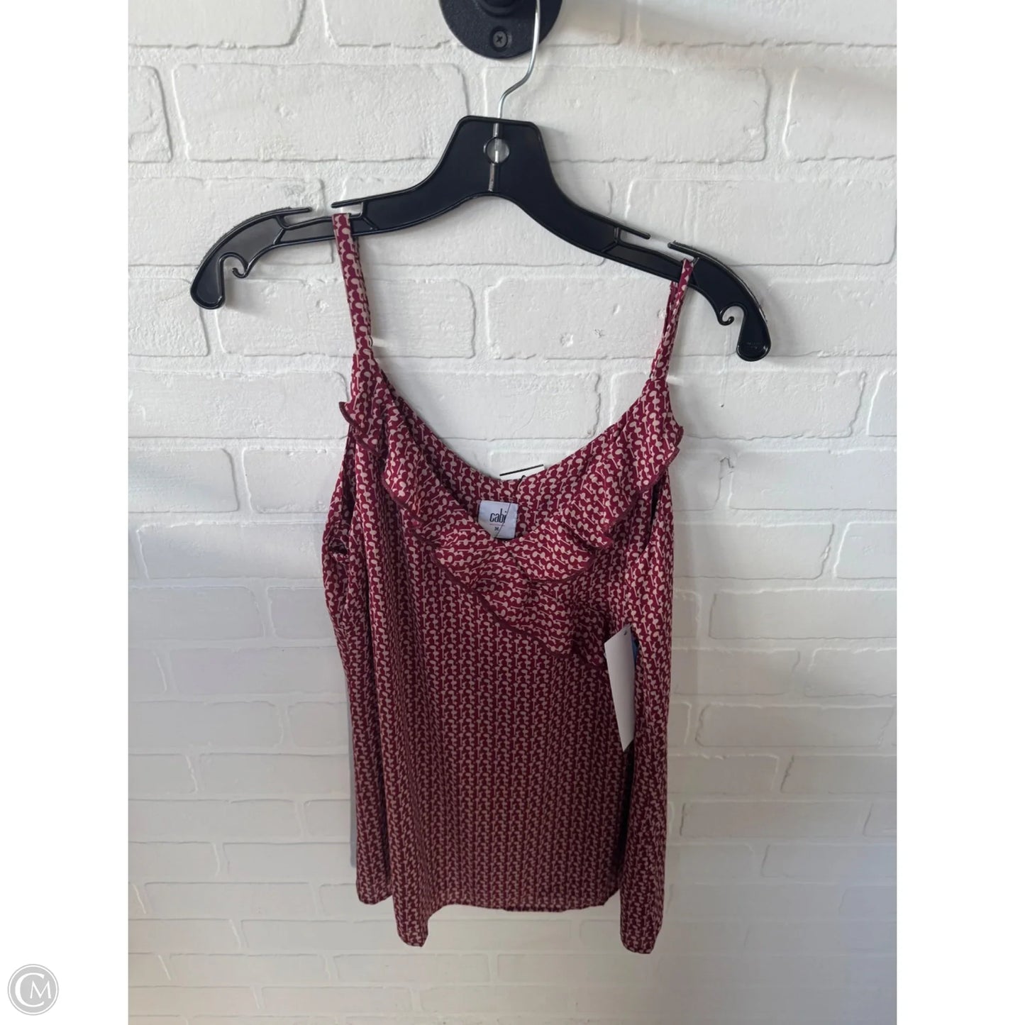 Top Sleeveless By Cabi In Red & Tan, Size: M