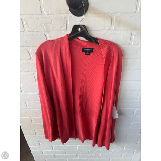 Sweater Cardigan By Liz Claiborne In Orange, Size: Xl