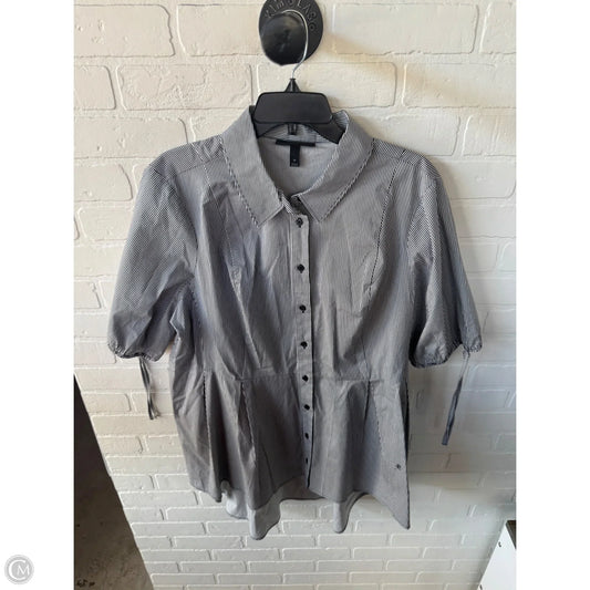 Tunic Short Sleeve By Lane Bryant In Black & White, Size: 1x