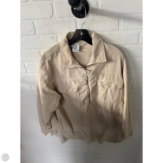 Jacket Shirt By Aerie In Tan, Size: S