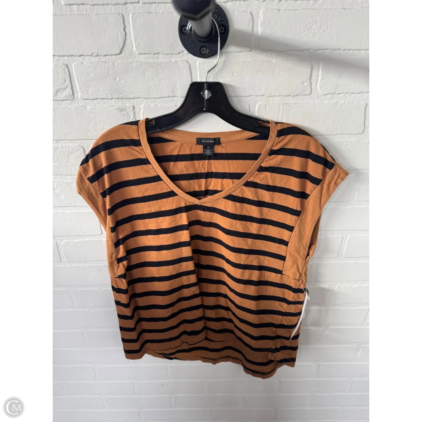 Top Sleeveless By Halogen In Black & Brown, Size: M