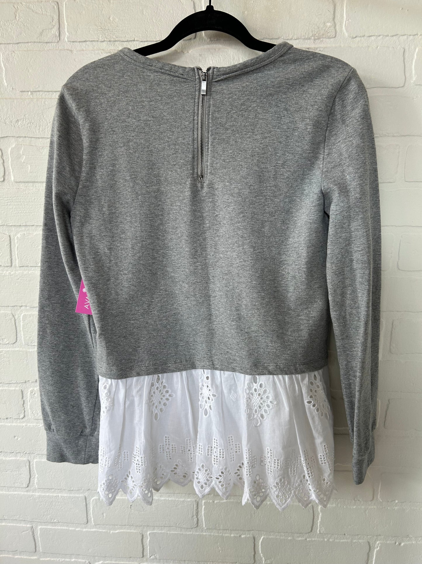 Grey Top Long Sleeve Marled, Size S