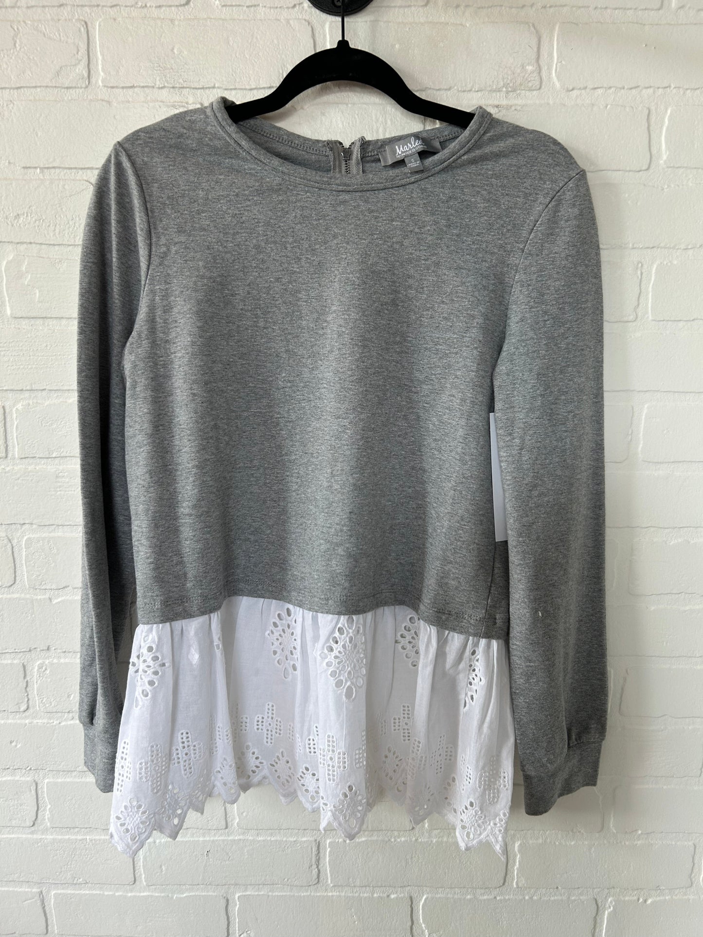 Grey Top Long Sleeve Marled, Size S