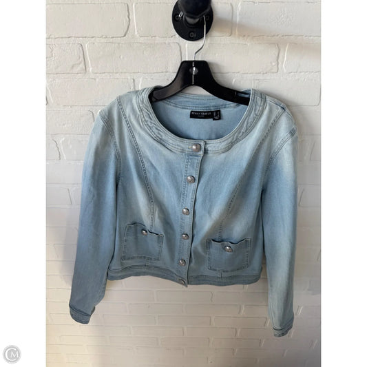 Jacket Denim By Susan Graver In Blue Denim, Size: L