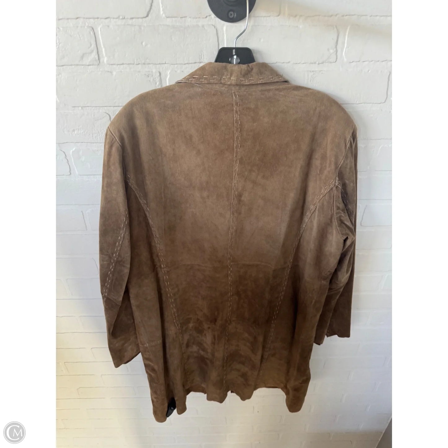 Coat Leather By Chicos In Brown, Size: Xl