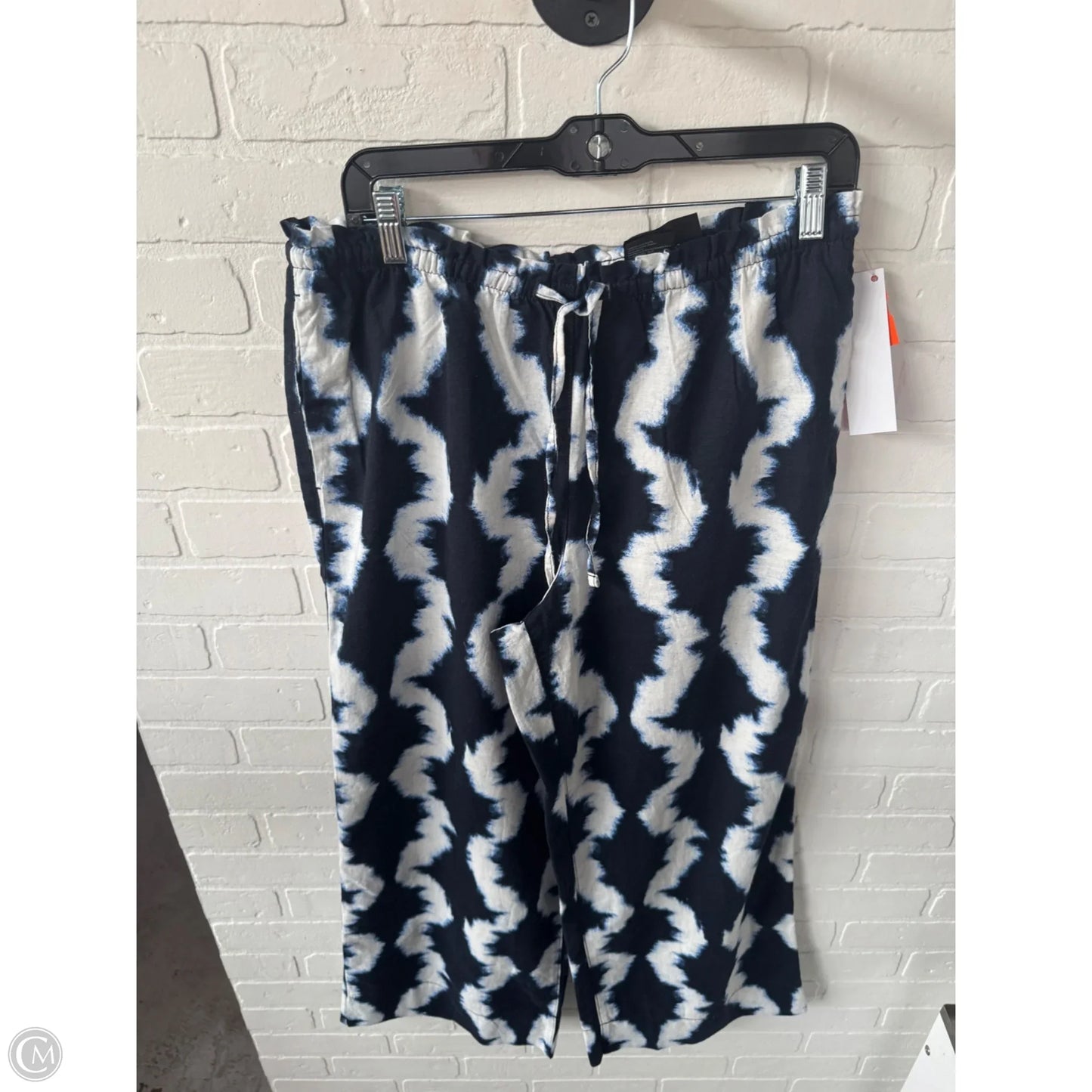 Pants Linen By H&m In Blue & White, Size: 12