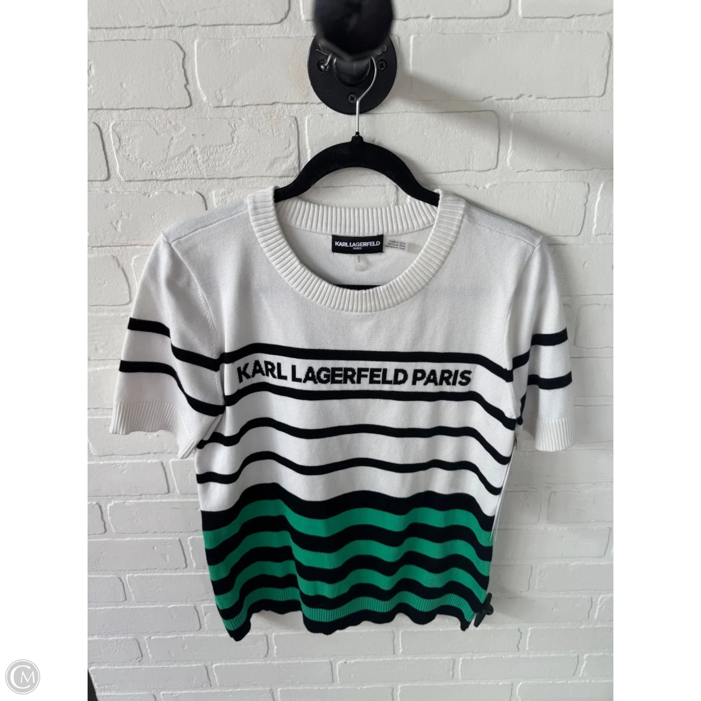 Sweater Designer By Karl Lagerfeld In Black & White, Size: M