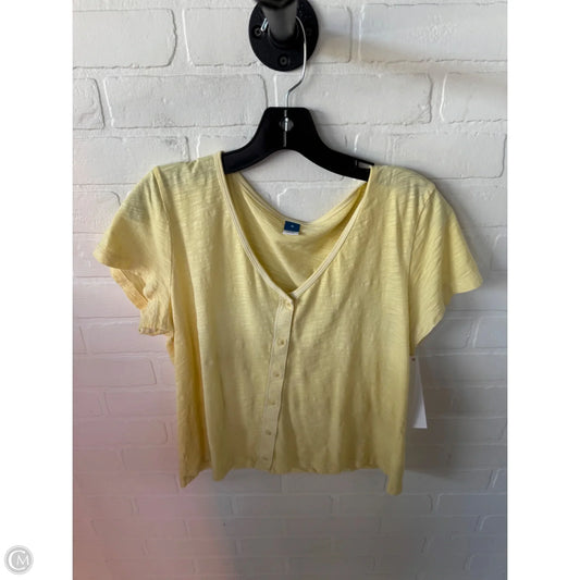 Top Short Sleeve Basic By Old Navy In Yellow, Size: M
