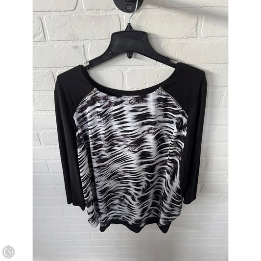 Top 3/4 Sleeve By Dressbarn In Black & White, Size: 2x
