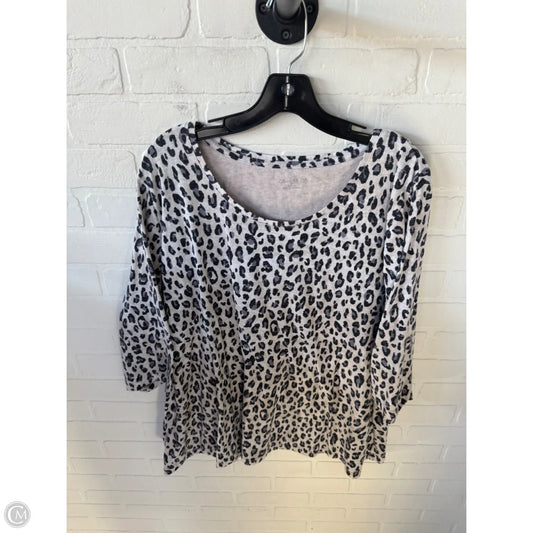 Top 3/4 Sleeve By Catherines In Purple & Tan, Size: 2x