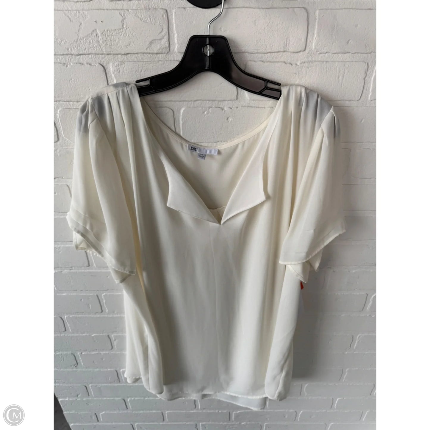 Top Short Sleeve By Dr2 In Cream, Size: 2x