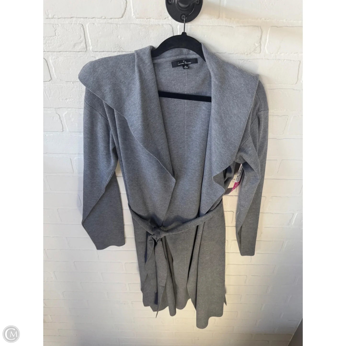 Sweater Cardigan By Love Tree In Grey, Size: M