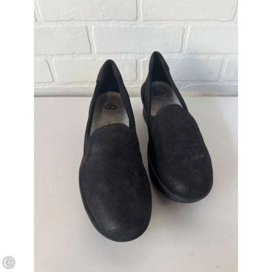 Shoes Heels Wedge By Clarks In Black, Size: 8.5