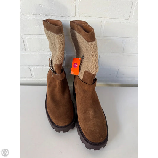 Boots Mid-calf Flats By Franco Sarto In Brown, Size: 9