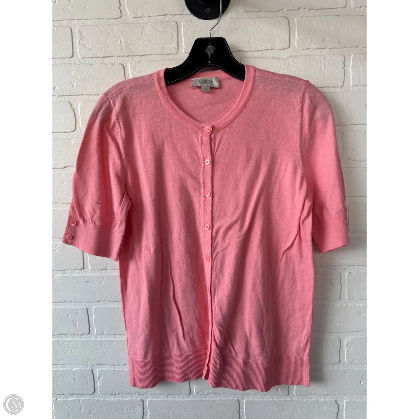 Sweater Short Sleeve By Loft In Pink, Size: M