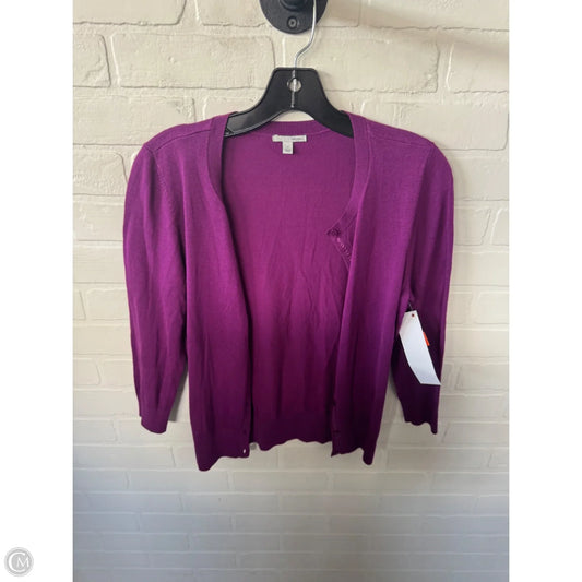 Sweater Cardigan By Halogen In Purple, Size: S