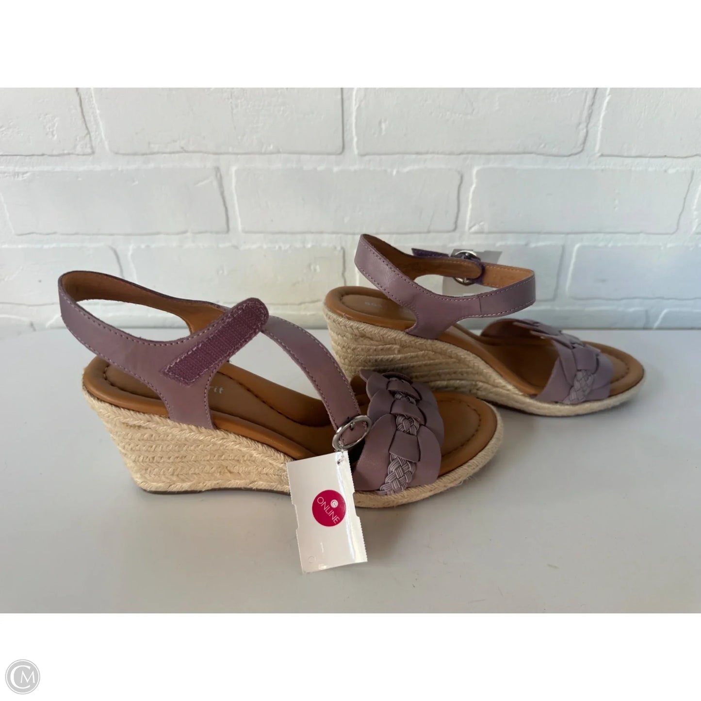 Sandals Heels Wedge By Easy Spirit In Purple, Size: 8