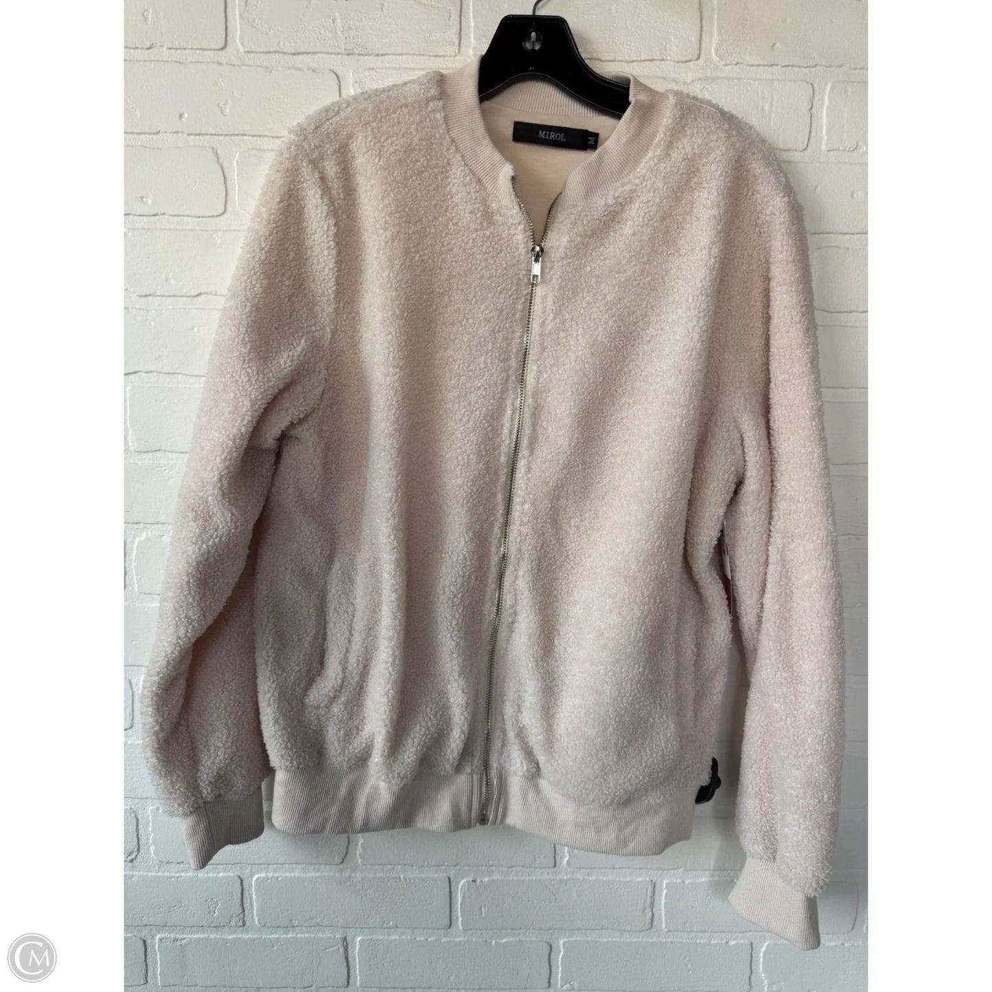 Jacket Fleece By Clothes Mentor In Cream, Size: M