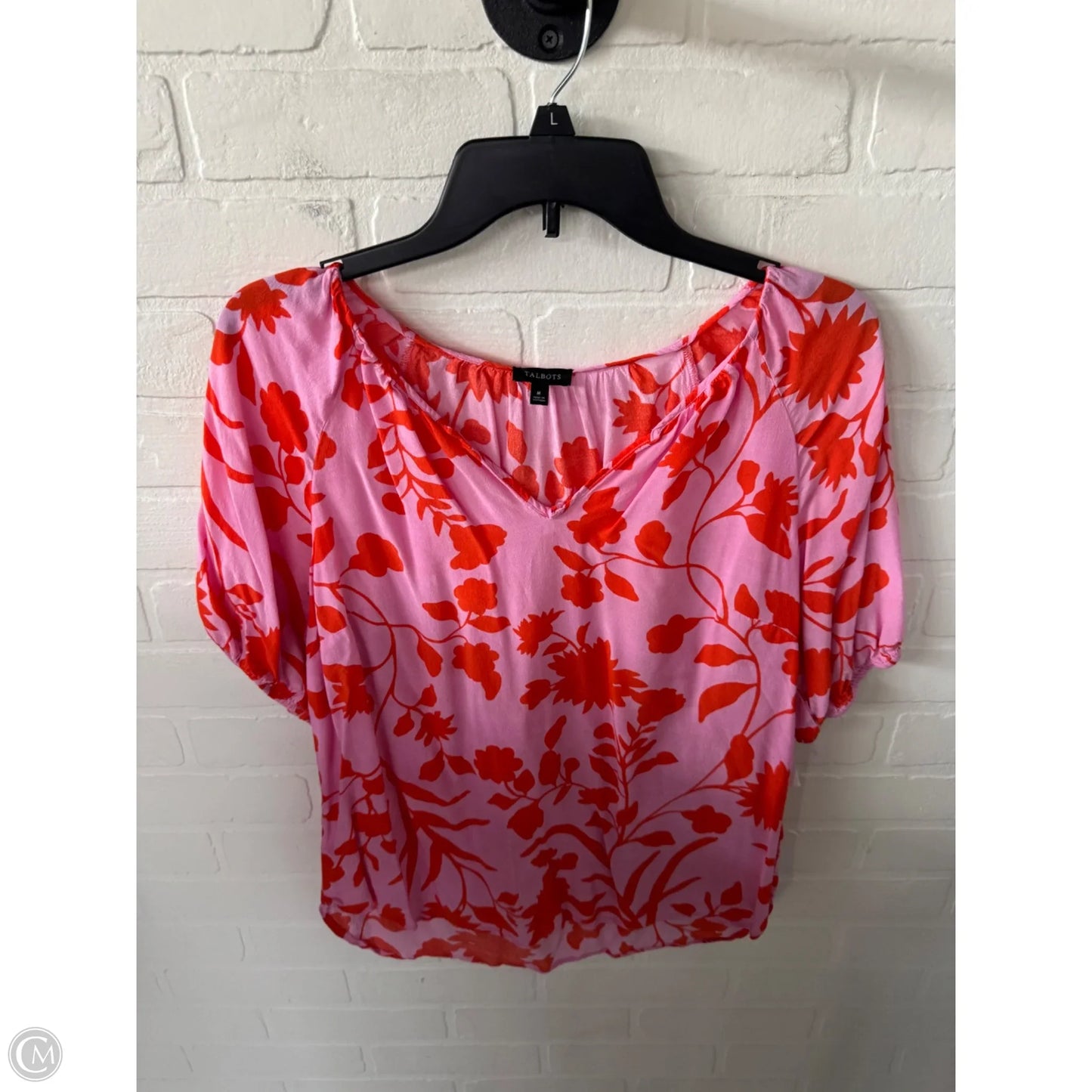 Top Short Sleeve By Talbots In Orange & Pink, Size: M
