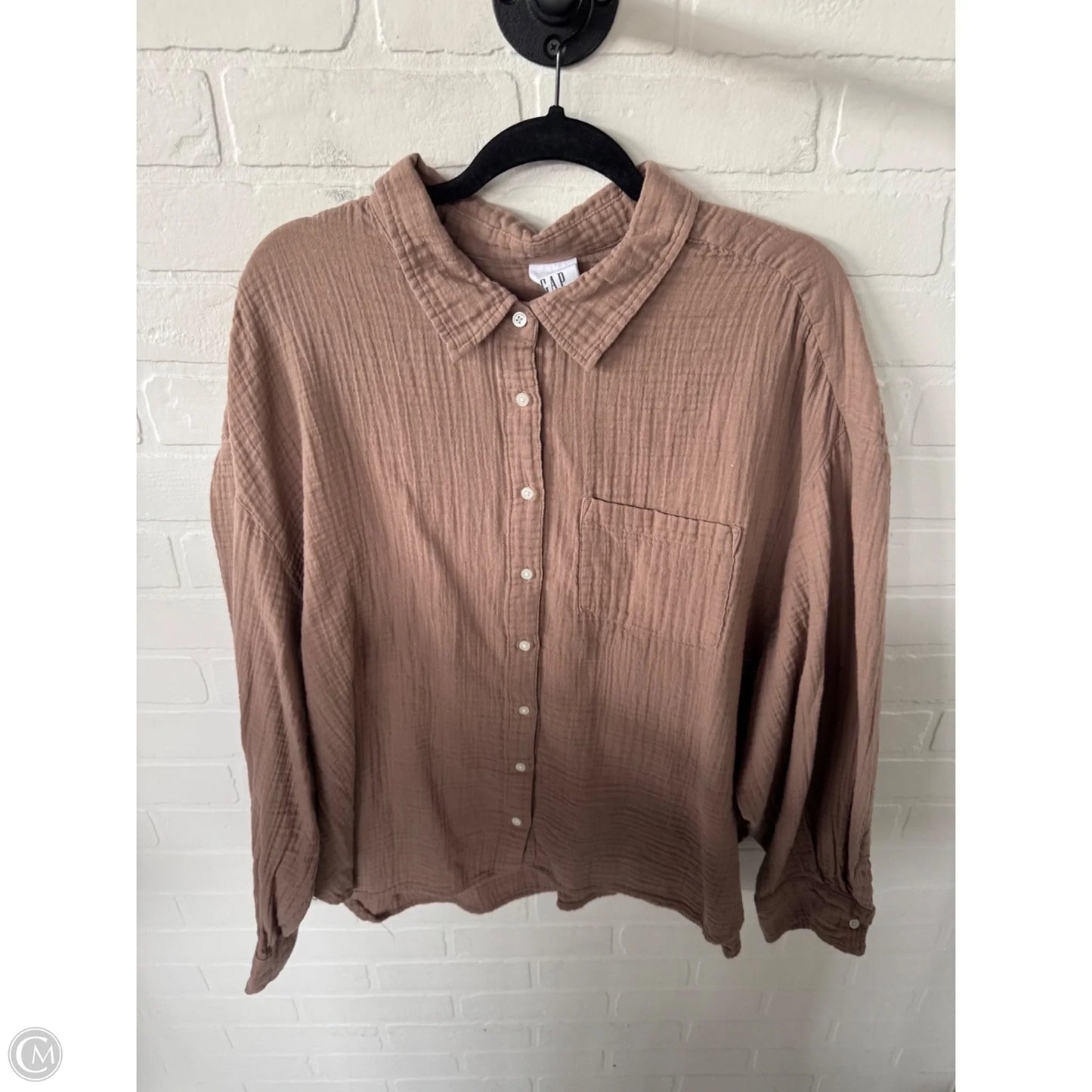 Top Long Sleeve By Gap In Tan, Size: Xxl