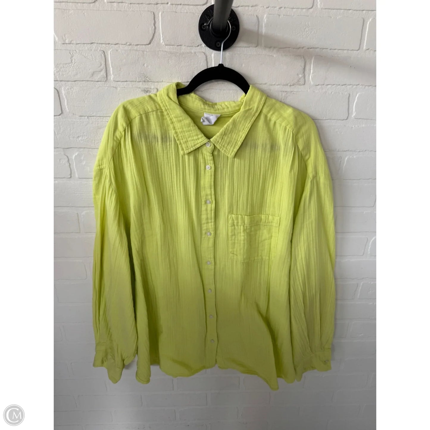 Top Long Sleeve By Gap In Yellow, Size: Xxl