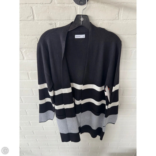 Sweater Cardigan By Nine West In Black & Grey, Size: M