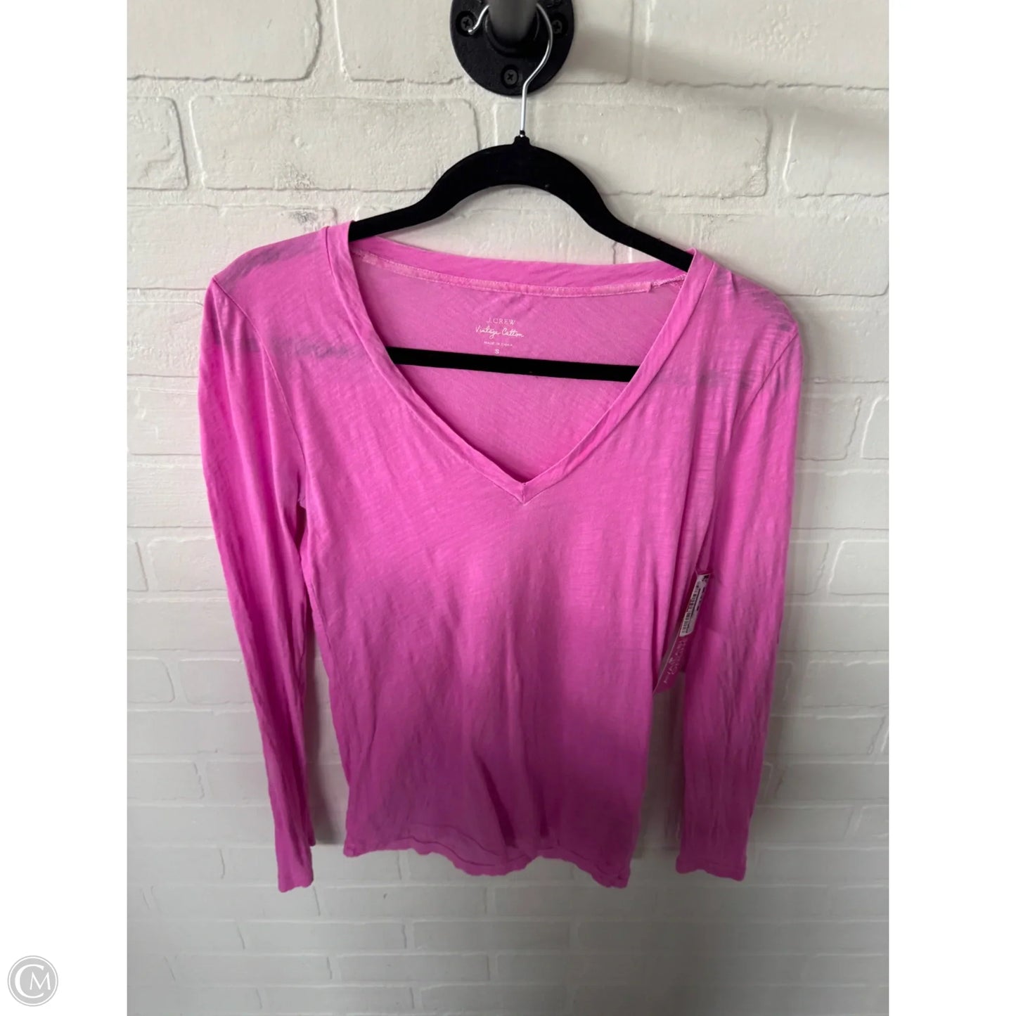 Top Long Sleeve Basic By J. Crew In Pink & Purple, Size: S