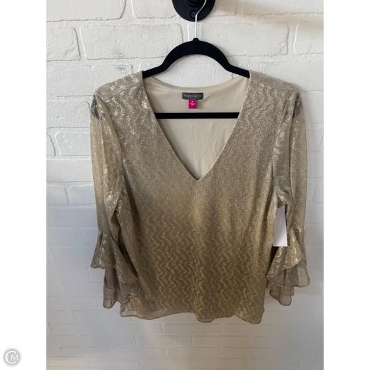 Top Long Sleeve By Vince Camuto In Gold, Size: Xl