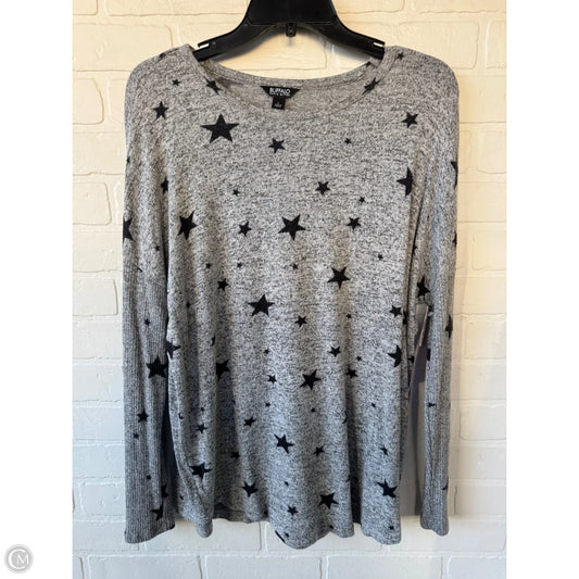 Top Long Sleeve By Buffalo David Bitton In Black & Grey, Size: L