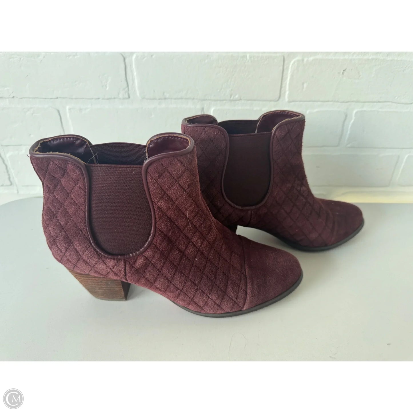 Boots Ankle Heels By Clothes Mentor In Red, Size: 8