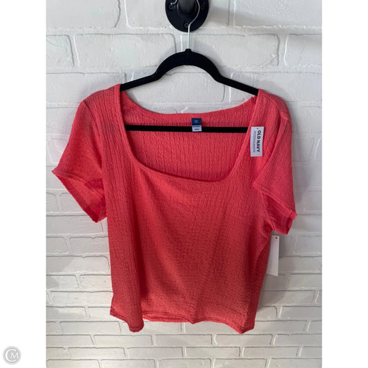 Top Short Sleeve By Old Navy In Peach, Size: Xxl