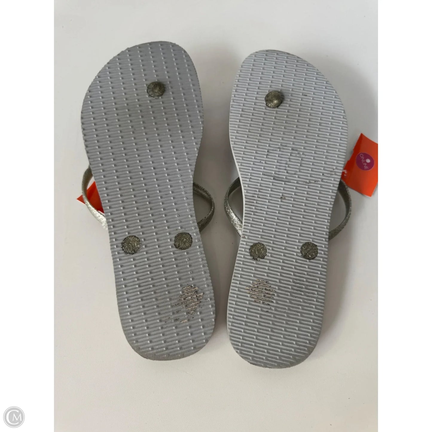 Sandals Flip Flops By Havaianas In Silver, Size: 11