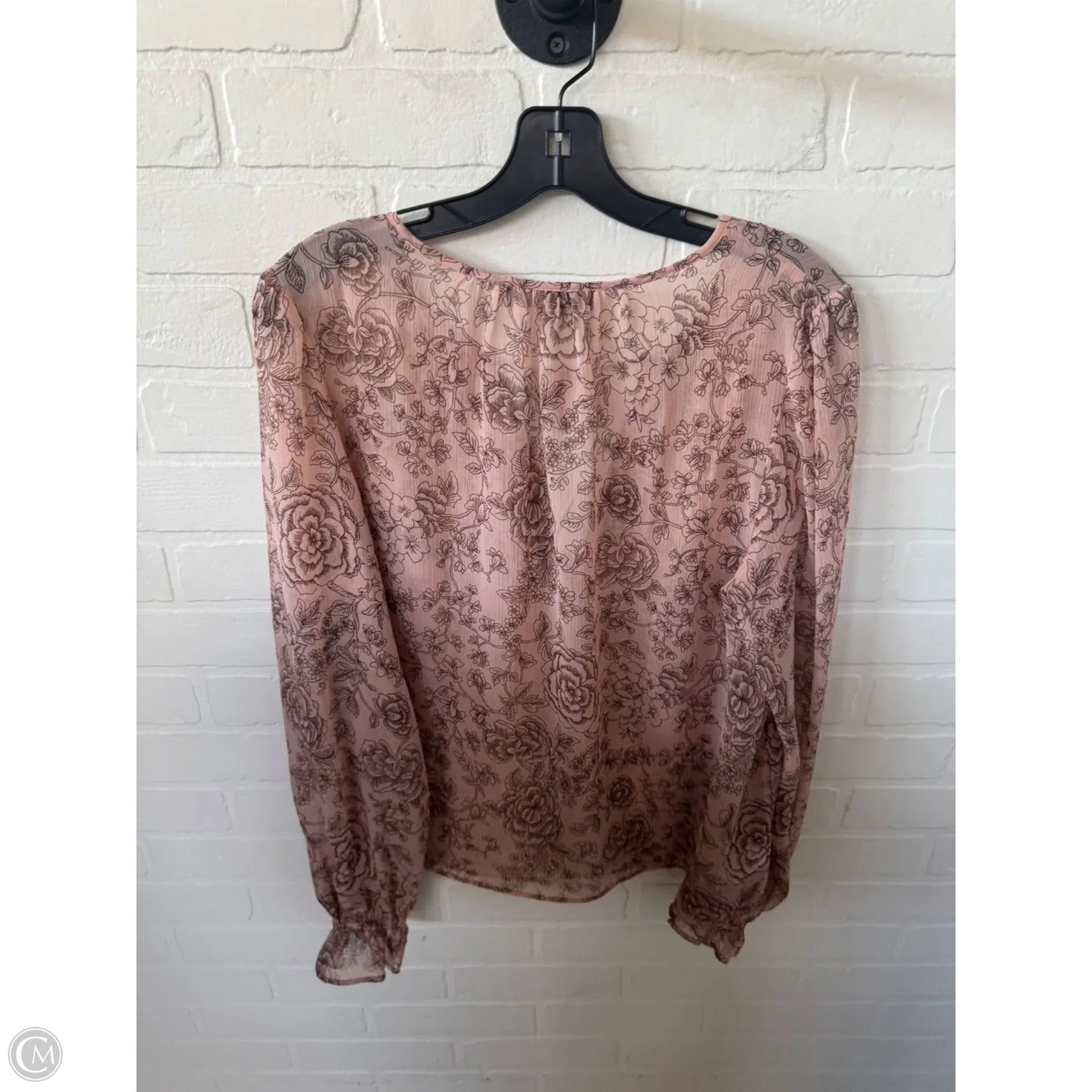 Top Long Sleeve By Loft In Brown & Pink, Size: L