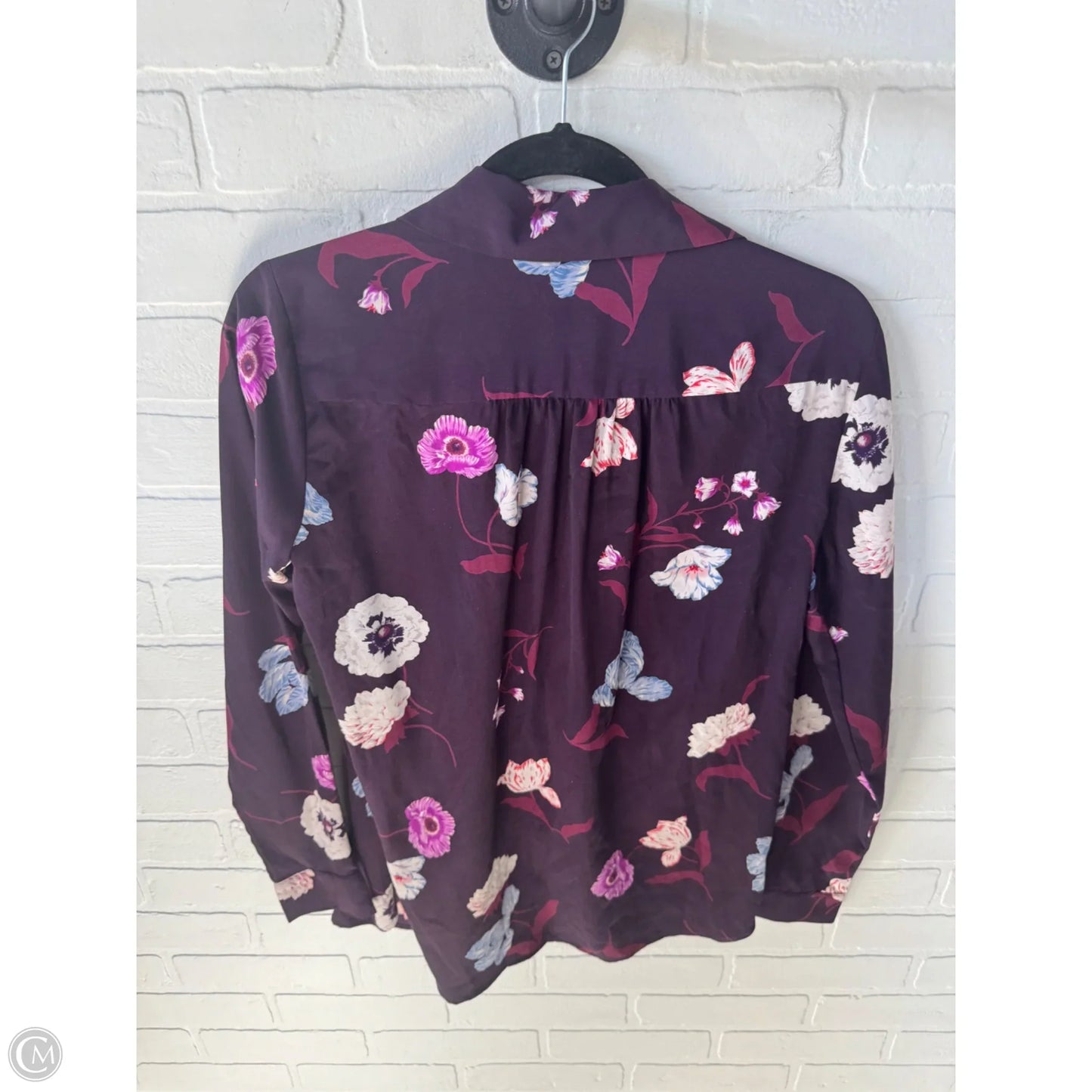 Top Long Sleeve By Ann Taylor In Purple & Red, Size: S