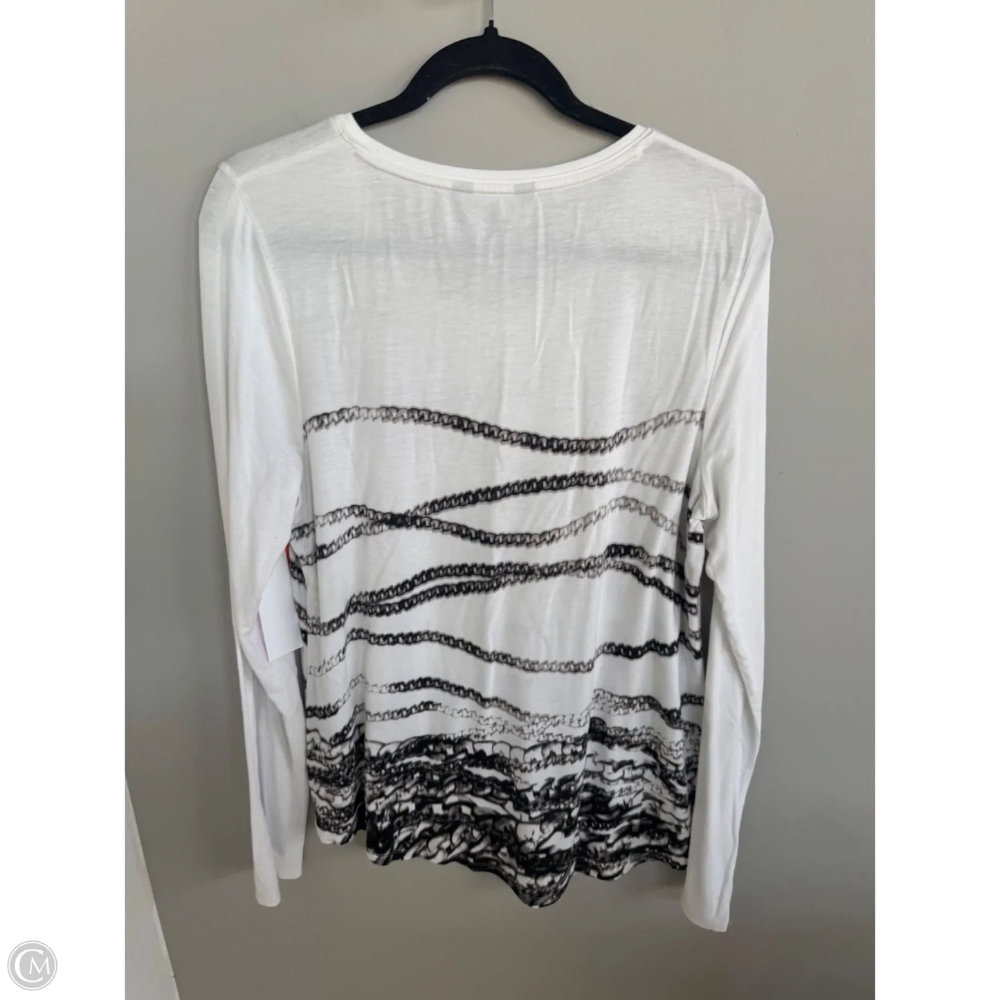 Top Long Sleeve By Simply Vera In Black & White, Size: M